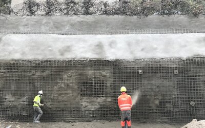 Paroi clouée en cours de réalisation - Nice (06)