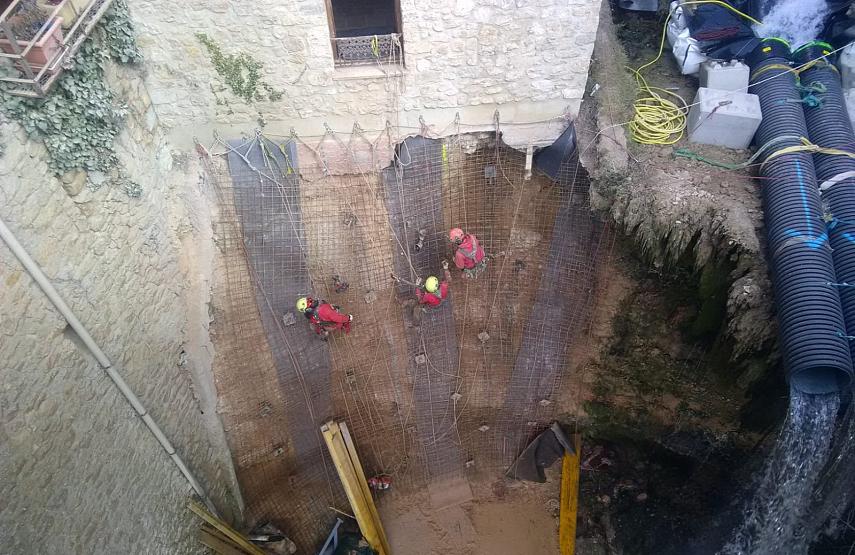 Ferrallage de la paroi en cours