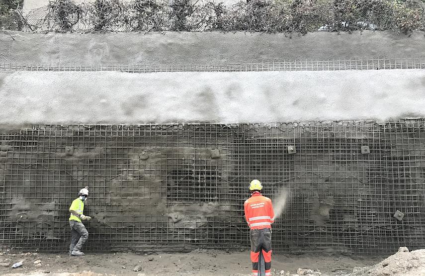 Paroi clouée en cours de réalisation - Nice (06)