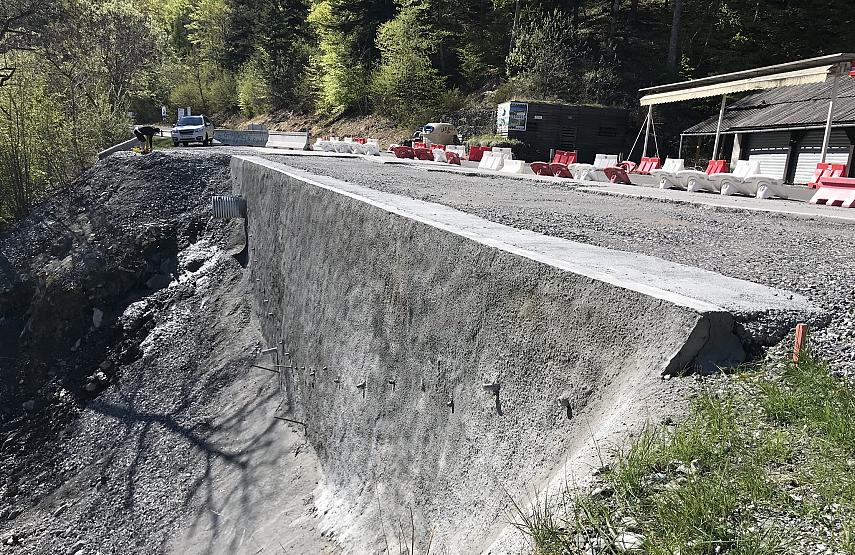 Paroi clouée terminée